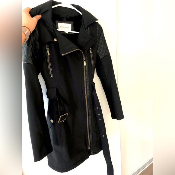 BCBG motor quilted belted trench jacket (XS) - Picture 1 of 7